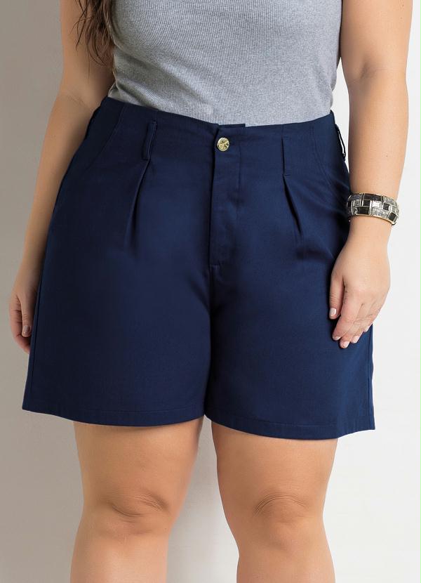 Short Amplo Marinho Plus Size Marguerite