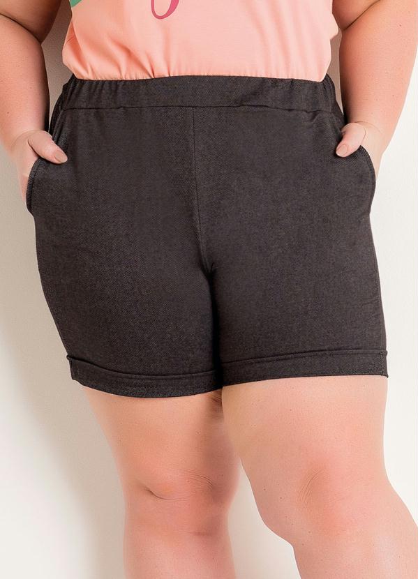 Marguerite - Short com Bolsos Plus Size Preto 1