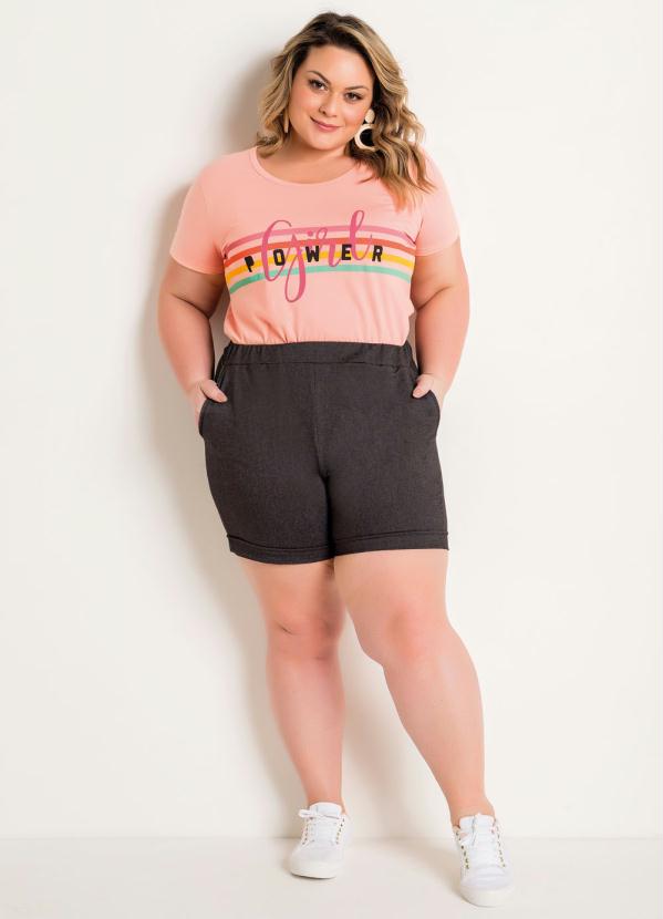 Marguerite - Short com Bolsos Plus Size Preto 3