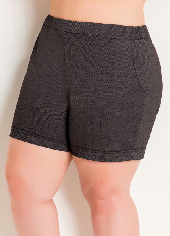 Marguerite - Short com Bolsos Plus Size Preto 7