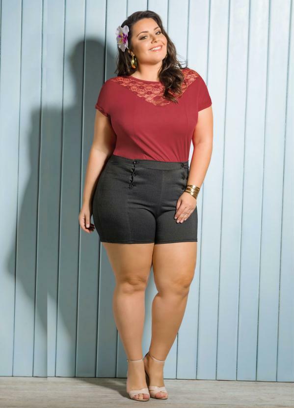 Marguerite - Short com Botões Frontais Preto 4