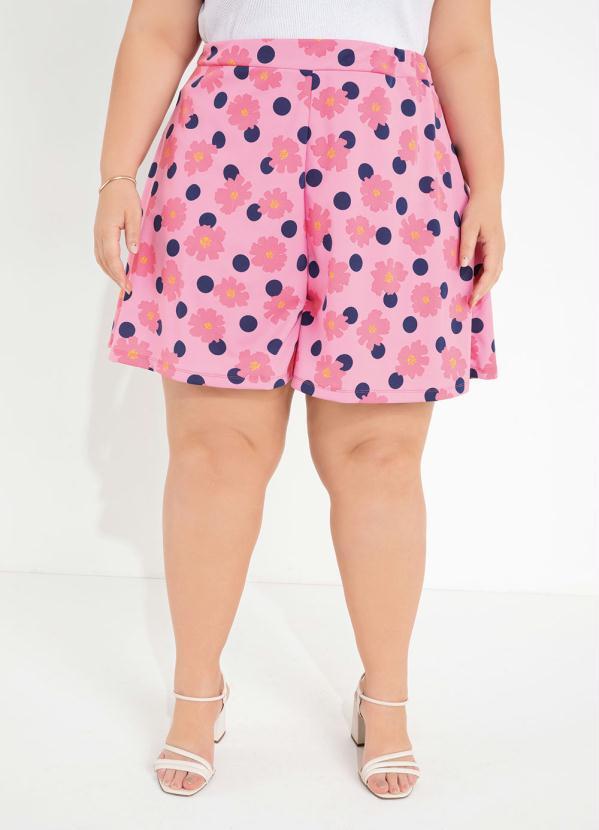 Plus Size Lace Up Ruffle Sleeve Floral Shorts Set