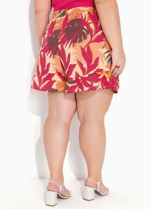 Marguerite - Short Folhas com Bolsos e Babados Plus Size - MARGUERITE