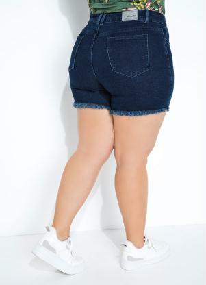 Sawary Jeans - Short Jeans com Barra Desfiada Sawary Plus Size - SAWARY JEANS