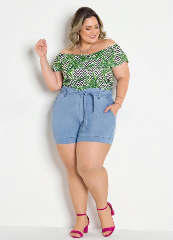 short jeans feminino plus size