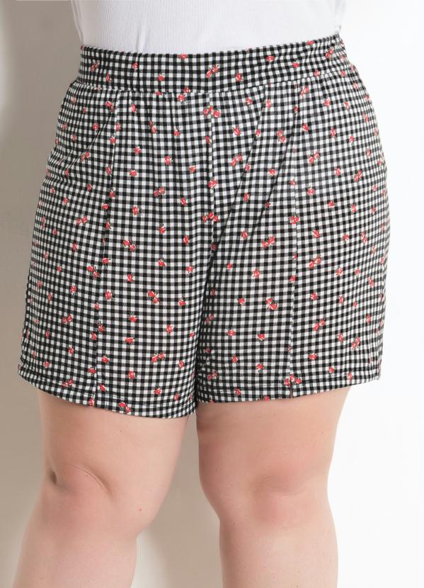 Marguerite - Short Plus Size Xadrez e Floral Marguerite 5