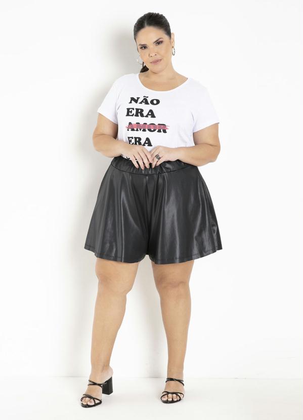 Marguerite - Short Preto Cirrê Godê Plus Size 10