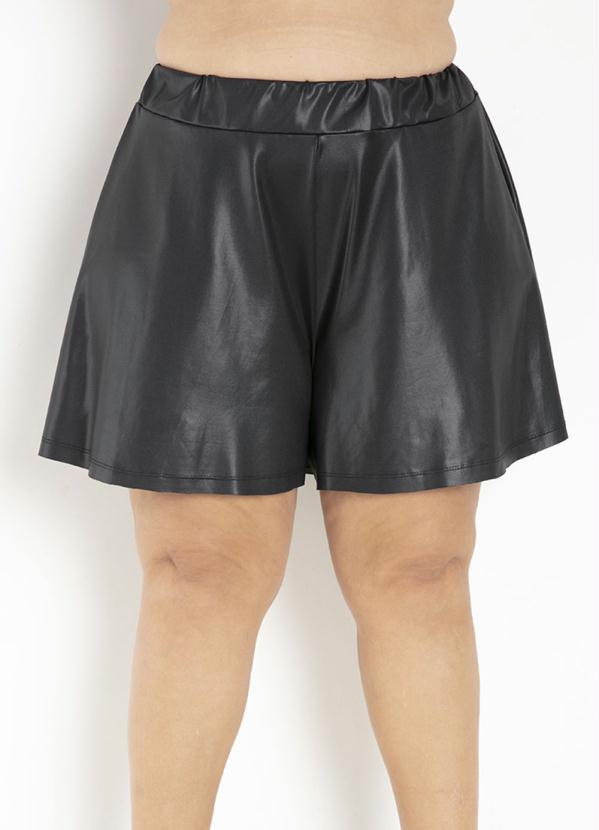 Marguerite - Short Preto Cirrê Godê Plus Size 3
