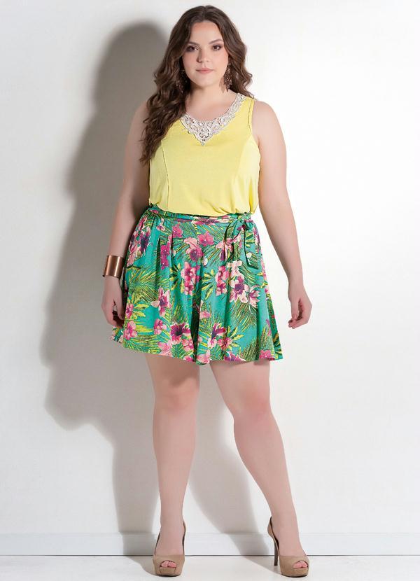 Quintess - Short Soltinho Tropical Plus Size 3