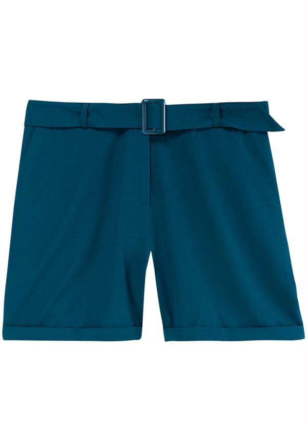 Malwee Plus - Shorts Azul Tradicional em Crepe Plus 3