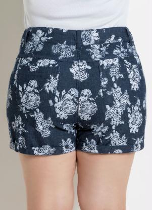short jeans estampado feminino