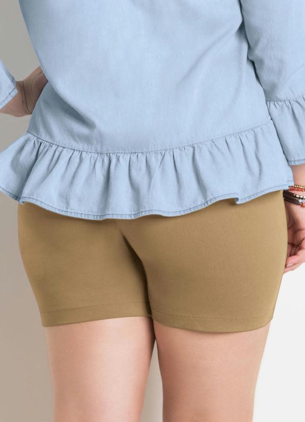 Outlet - Shorts Justo Bege com Cintura Alta Quintess 2