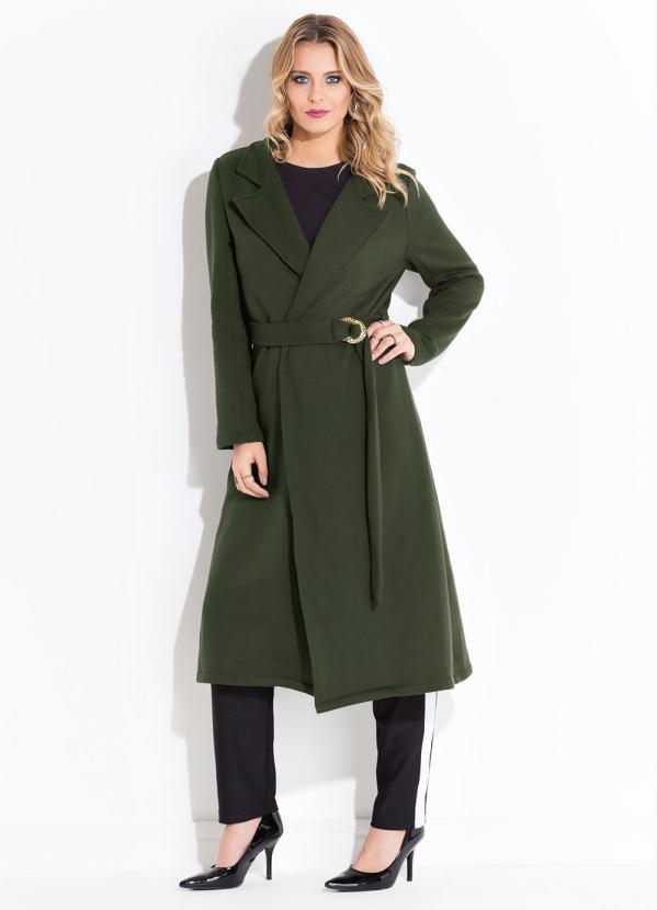 Quintess - Sobretudo Verde com Faixa e Argola Quintess