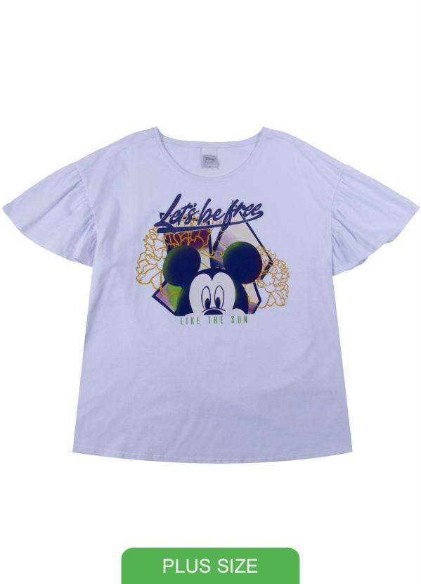 T-Shirt Plus Size Estampada Azul - Disney