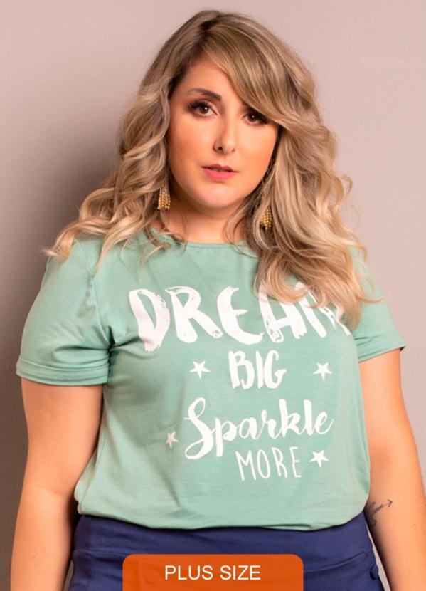 Sale Brands - T-Shirt Dream Big Plus Size Azul