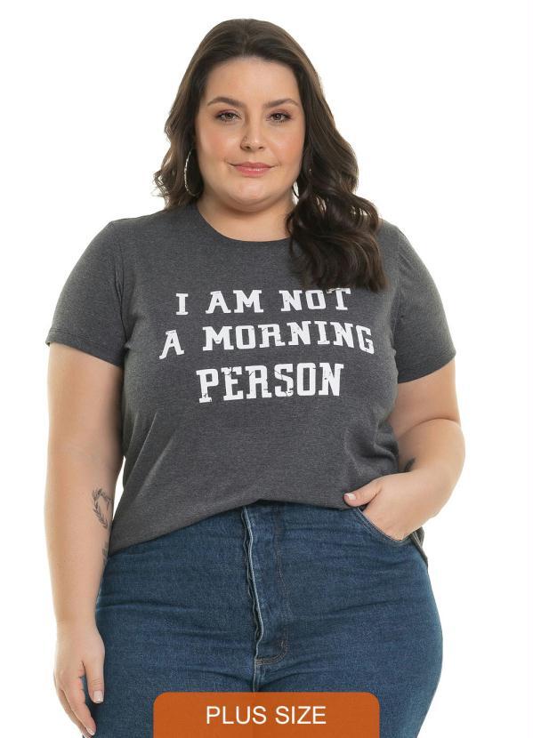Miss Masy Plus - T-Shirt Morning Person Cinza