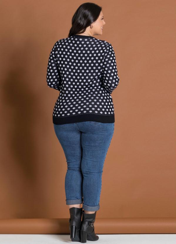 Marguerite - Casaco em Tricot Poá Plus Size Marguerite 5