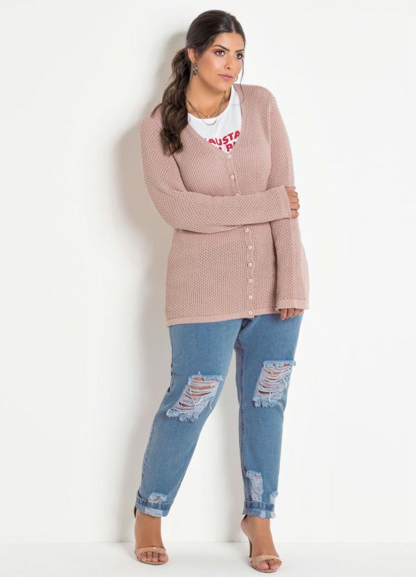 casaco de trico plus size
