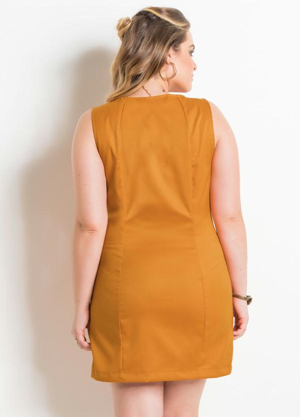 Quintess - Vestido Tubinho Laranja Plus Size Quintess 2