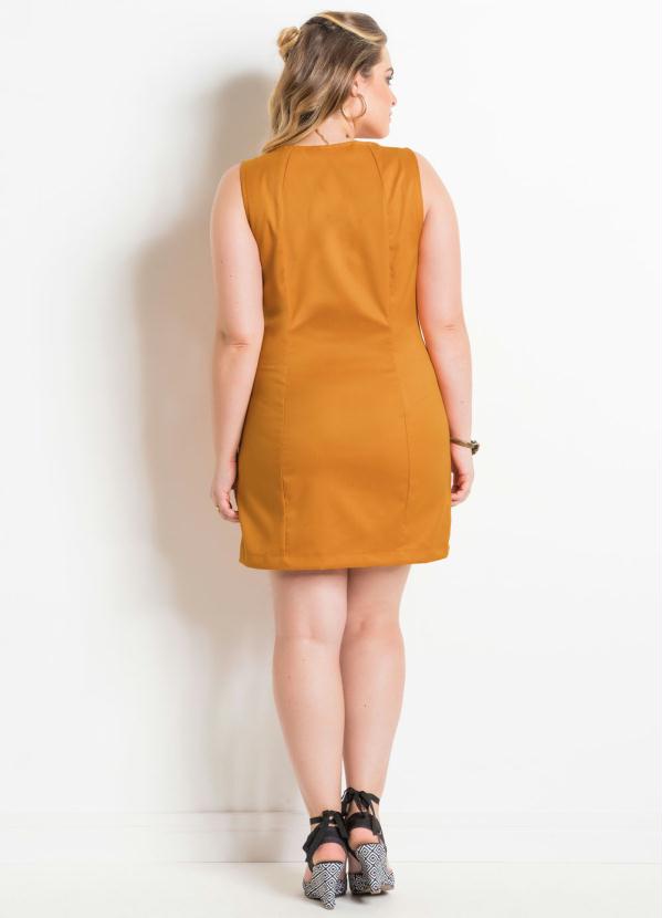 Quintess - Vestido Tubinho Laranja Plus Size Quintess 4
