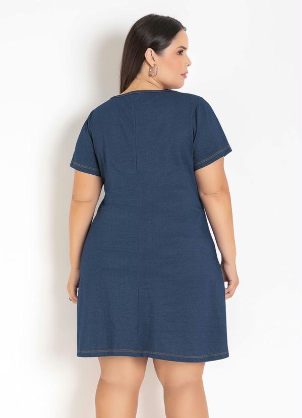 Marguerite - Vestido Azul Jeans com Fivela Plus Size 2