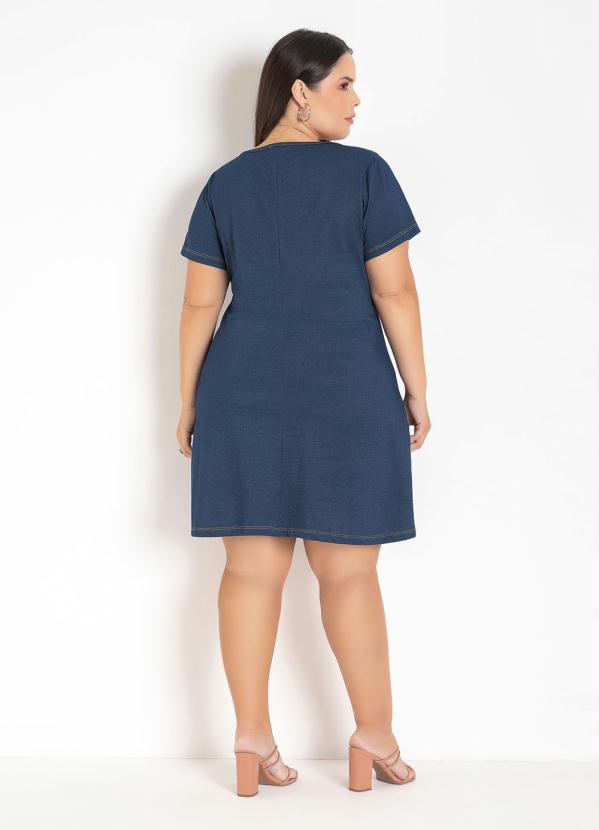 Marguerite - Vestido Azul Jeans com Fivela Plus Size 4