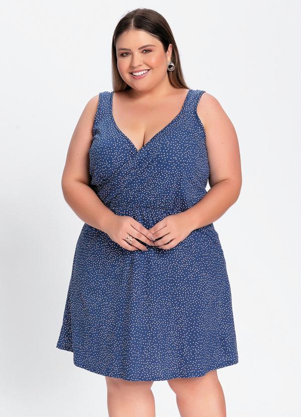 Vestido Curto Po Azul Al As Largas Plus Size Marguerite