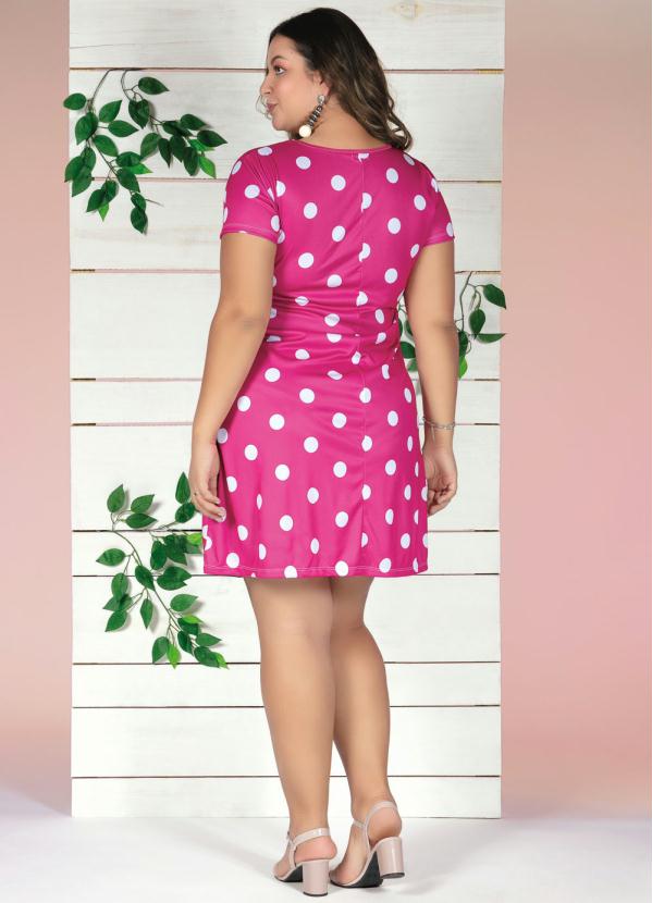 With other bands axe dynasty Vestido Curto Poá Pink Soltinho Plus Size - Marguerite