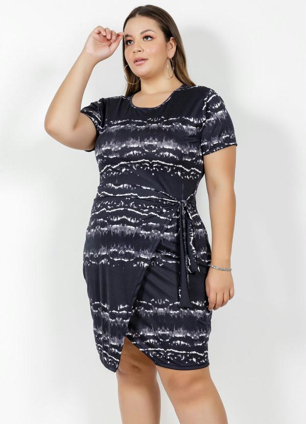 Vestido Curto Tie Dye Para Amarrar Plus Size Marguerite