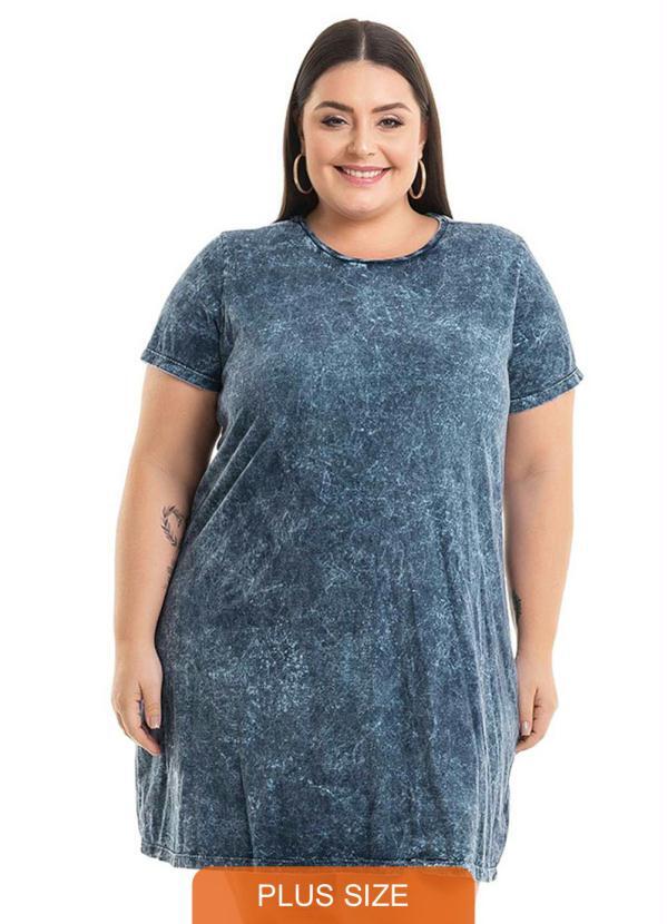 Miss Masy Plus - Vestido Estonado Azul