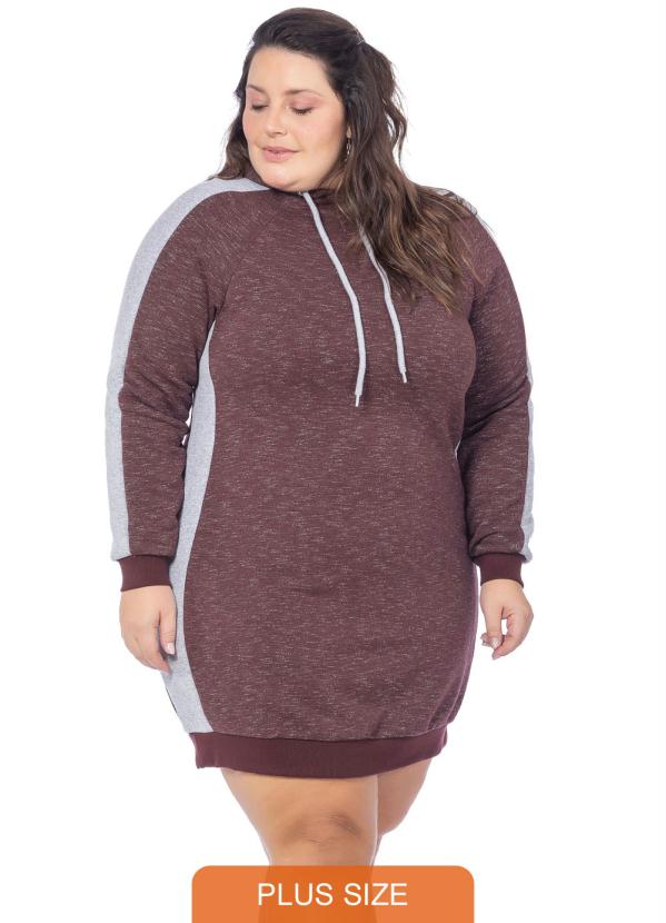 Miss Masy Plus Vestido Feminino de Moletom Roxo