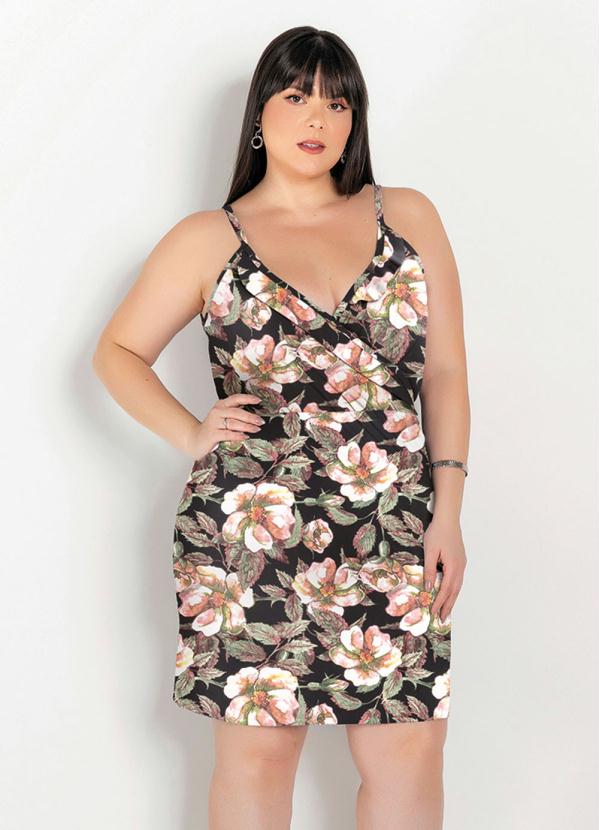 Vestido Floral Com Decote Transpassado Plus Size Marguerite