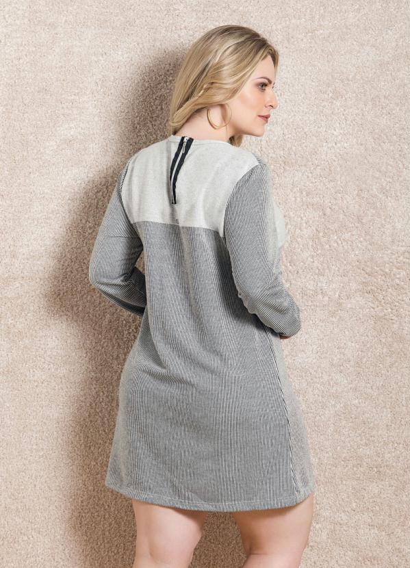 Quintess - Vestido Listrado Quintess Manga Longa 2