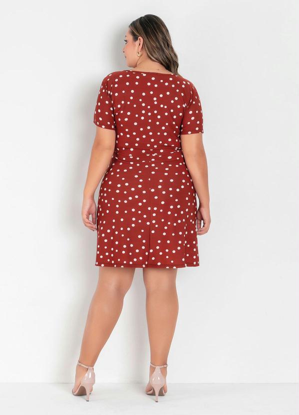 Marguerite - Vestido Marrom Evasê com Mangas Curtas Plus Size 4