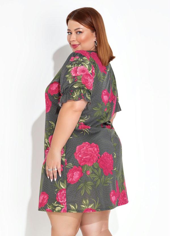 Marguerite - Vestido Poá Preto com Mangas Curtas Plus Size 3