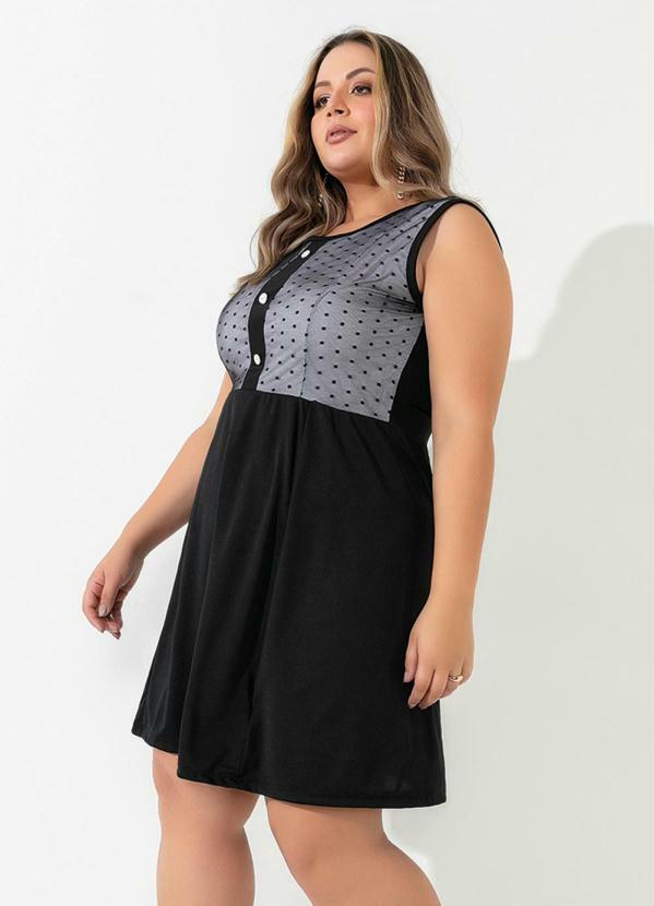 Marguerite - Vestido Preto com Tule Plus Size