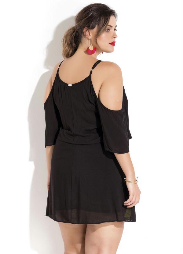 Quintess - Vestido Preto Ombros Vazados Plus Size Quintess 2