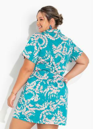 Marguerite - Vestido Tie Dye com Botões e Pregas Plus Size - MARGUERITE