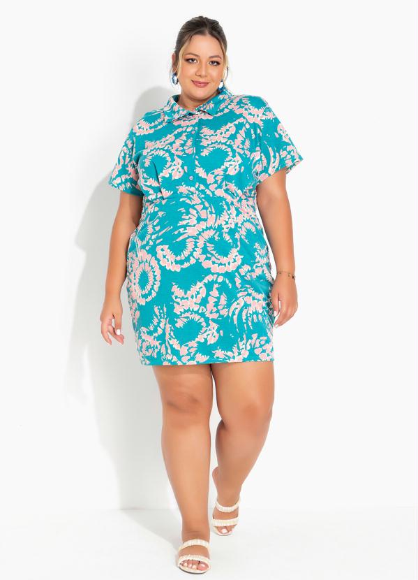 Marguerite - Vestido Tie Dye com Botões e Pregas Plus Size 2