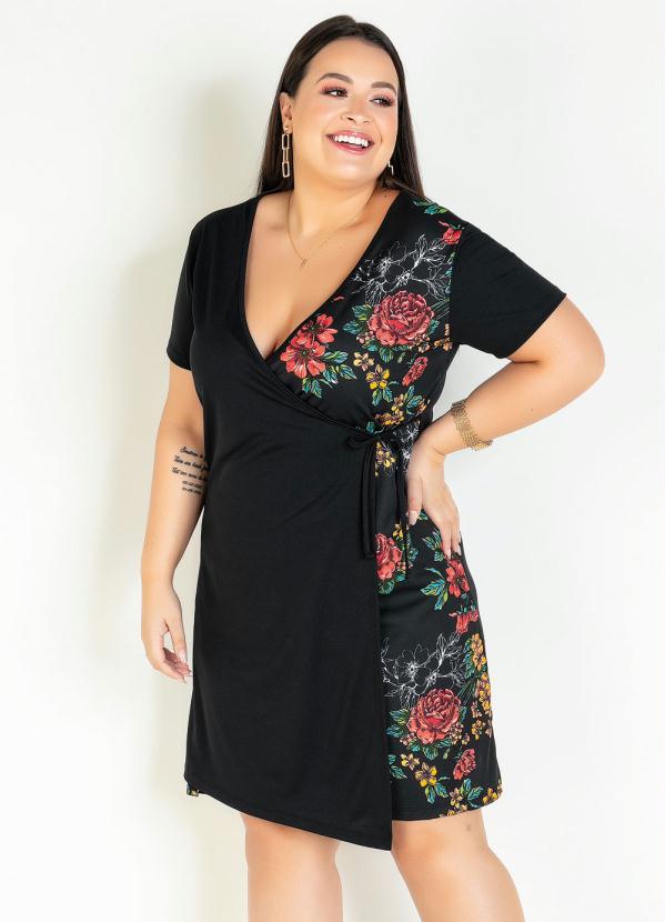 Vestido Transpassado Floral Plus Size Marguerite