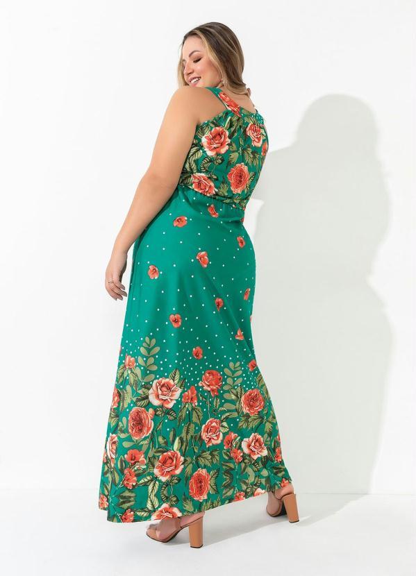 Marguerite - Vestido Floral Poá Elástico na Cintura Plus Size 2