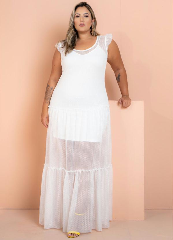 Sale Brands - Vestido Longo Tule Eloah Off White 3