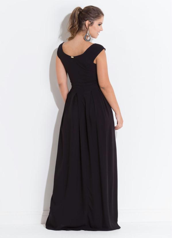 Quintess - Vestido Quintess Preto com Decote Profundo 3