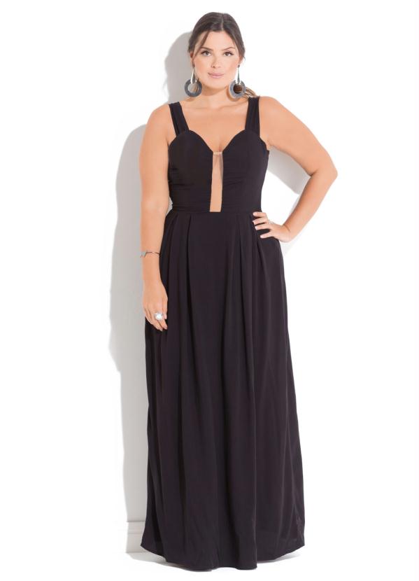 Quintess - Vestido Quintess Preto com Decote Profundo 4