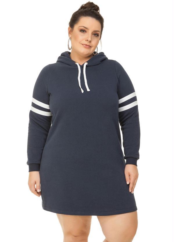 Miss Masy Plus - Vestido de Moletom College Azul Miss Masy Plus