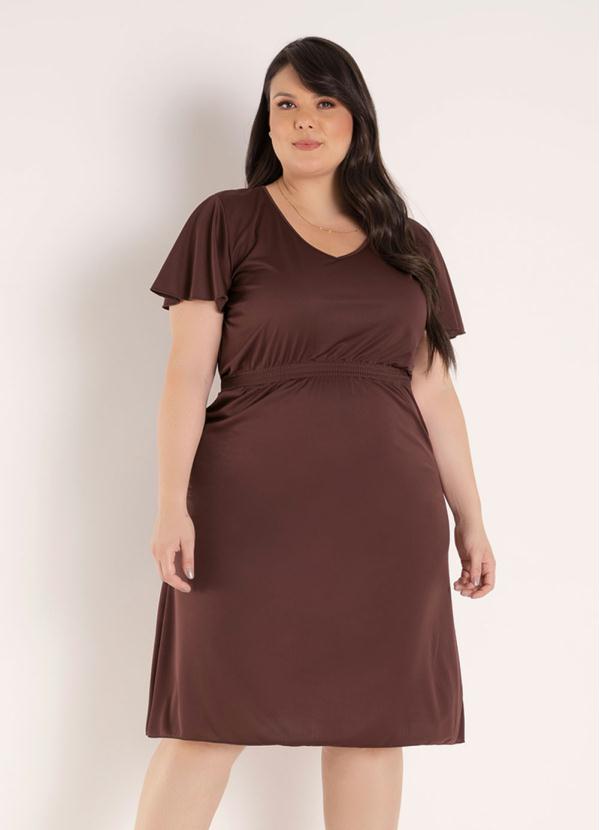 Vestido marrom hot sale plus size