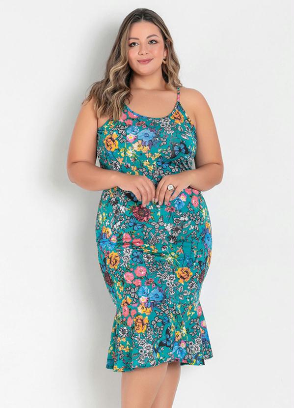 Vestido Midi Floral Com Alças Plus Size Marguerite