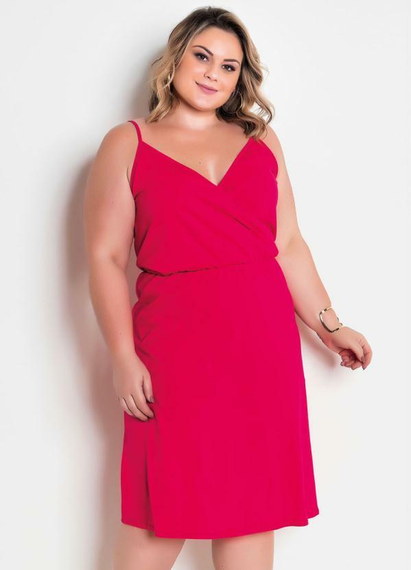 Marguerite - Vestido Midi Vermelho com Alças Plus Size