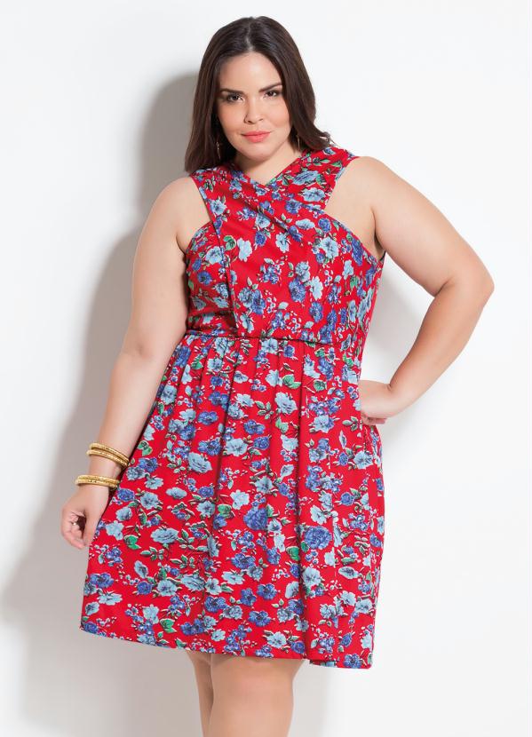 Vestido Transpassado Floral Marguerite Plus Size Marguerite