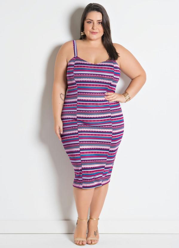 vestido tubinho midi plus size